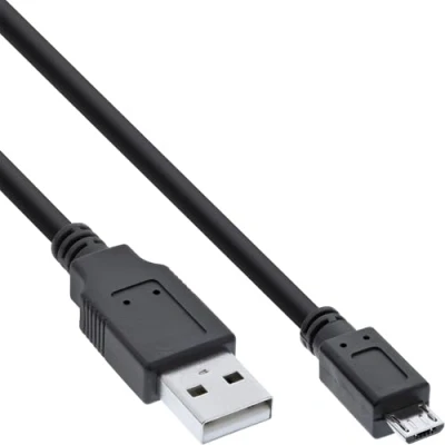Afbeelding van InLine 31730 Micro USB 2.0 kabel, A stekker naar B stekker, zwart, 3 m