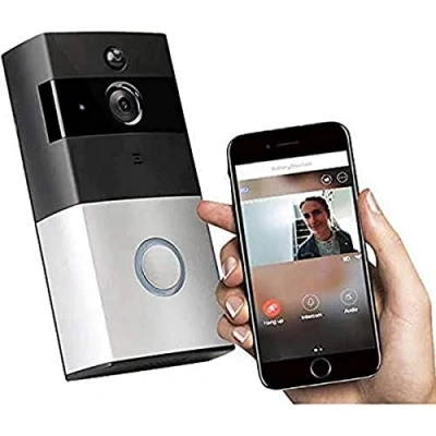 Afbeelding van Smart Home Video deurbel, IP33 waterdichte buitenvideo deurbel 720P HD WiFi bewakingscamera met accu, real time video, tweerichtingsgesprek en app iOS Android intercominstallatie