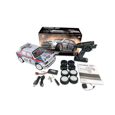 Afbeelding van Amewi 1:14 RC auto Elektro Rallywagen Hyper Go Lancia Delta HF Wit Brushless 4WD RTR 2,4 GHz