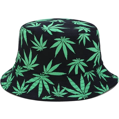 Afbeelding van Scoby Vissershoedje Hoed Bucket Hat Zonbescherming Festivalhoedje One size Zwart/Groen