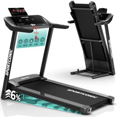 Afbeelding van Sportconic Loopband 1 14 km/u Inklapbaar Walking Pad Wandelband 12 Programma&#039;s Met Hellingfunctie Incl. Tablethouder