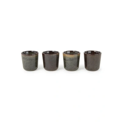 Afbeelding van Serax Surface espressokopje 8 cl set van 4 Donkerbruin
