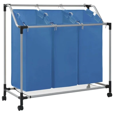 Afbeelding van Wassorteerder met 3 zakken staal blauw