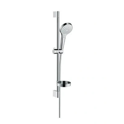 Afbeelding van Hansgrohe croma select s vario glijstangset met handdouche zeepschaal casetta c 65cm isiflex`b doucheslang 160cm wit chro