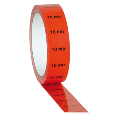 Afbeelding van Showgear Markertape 25 mm/33 m &quot;10 m&quot; indicator, rood