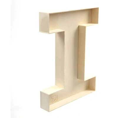 Afbeelding van Onvoltooide Houten Vulbare Brief I, Handgemaakte Gevormde Letter, Brievendoos A Z
