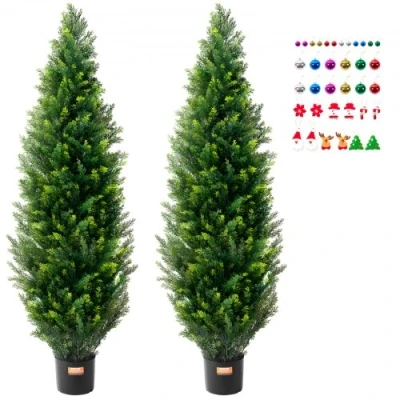 Afbeelding van VEVOR Set van 2 kunstceder vormsnoei kunstplanten PE Cipres 152,4 cm