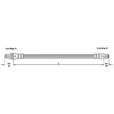 Afbeelding van METZGER 4110241 Remslang 306mm FORD: Fiesta Mk4 Hatchback (JAS, JBS) 1.25 i 16V, 1.8 D, 1.4 1.6 16V Sport, DI, 1.3 1995 2002