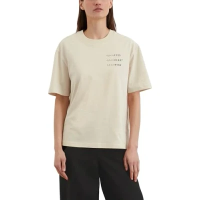 Afbeelding van Marc O&#039;Polo Basic LOGO Regular Tshirt print, Dames, Maat: Large, Natural cotton