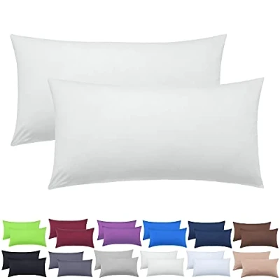 Afbeelding van NatureMark 2 pack jersey kussensloop kussenslopen zijslaper nekkussen vele maten en kleuren OEKO TEX (40 x 80 cm, natuur/crème)