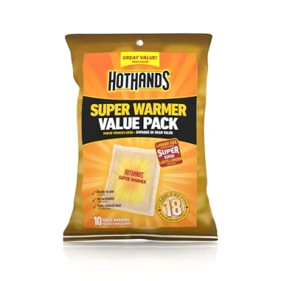 Afbeelding van HotHands Body &amp; Hand Super warmers Langdurige natuurlijke geurloze lucht geactiveerde tot 18 uur warmte 10 individuele