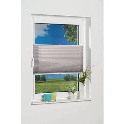 Afbeelding van K home Klemmfix plissé, grijs, 70cm x 130cm (B L)