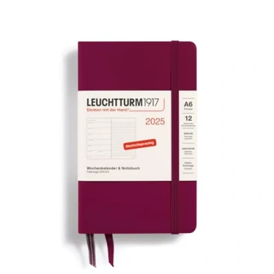 Afbeelding van LEUCHTTURM1917 370499 weekkalender &amp; notitieboek Pocket (A6) 2025, Port Red, Duits