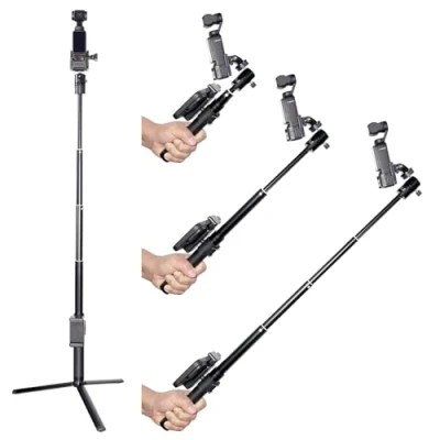 Afbeelding van MAXCAM Selfie Stick Tripod Extension Rod voor DJI Osmo Pocket 3, 90CM Aluminium Alloy Statief.
