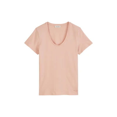 Afbeelding van Marc O&#039;Polo Regular Tshirt basic, Dames, Maat: XXS, Chalky peach