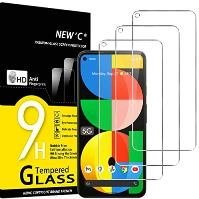 Afbeelding van NEW&#039;C 3 Stuks, Screen Protector voor Google Pixel 5a 5G, Gehard Glass Schermbeschermer Film 0.33 mm ultra transparant, resistent