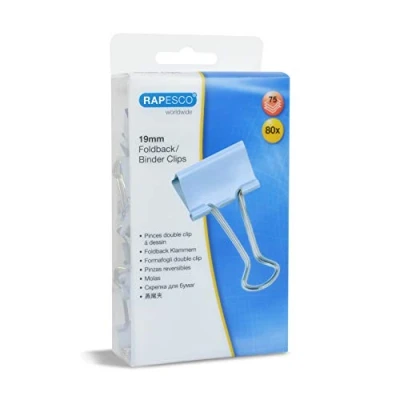 Afbeelding van Rapesco 1490 19 mm Papierklemmen, Poederblauw, Verpakking van 80