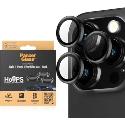 Afbeelding van PanzerGlass™ Hoops Camera Lens Protector voor Apple iPhone 15 Pro Max Bescherming met Stijl, schokbestendig glas