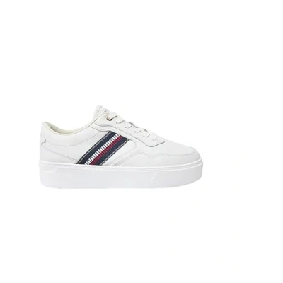 Afbeelding van Tommy Hilfiger Stripes Platform Sneakers laag, Dames, Maat: 41, Ecru Leer