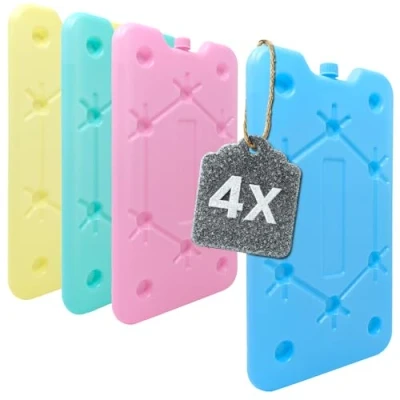 Afbeelding van COM FOUR® 4x extra platte coldpack ruimtebesparend en ideaal voor koelbox koeltas groot koelelement in verschillende kleuren (4 stuks gemiddeld)
