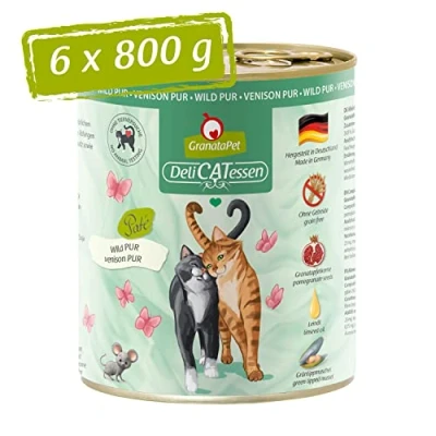 Afbeelding van GranataPet DeliCATessen Wild PUR Nat Kat Voedsel 6 Blikjes van 800 g