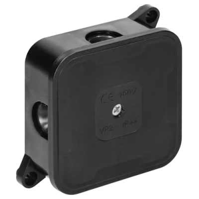 Afbeelding van Miratic Opbouw Kabel Aftakdoos IP44 Cable Box 4 Rubberen Wartels Electronics 85x85x35mm Kabeldoos (Zwart)