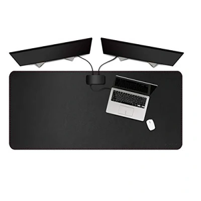 Afbeelding van ZORESYN 3XL grote muismatten (119,8 x 60 cm) PU lederen verlengde gaming muismat bureaumat antislip basis en waterdichte voor toetsenbord als (zwart, 3XL)