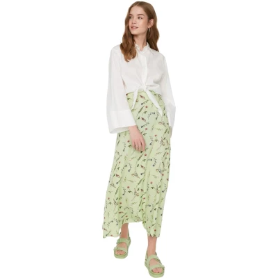 Afbeelding van Trendyol Bruine Polka Dot Geweven Rok Tctss22Ee0006