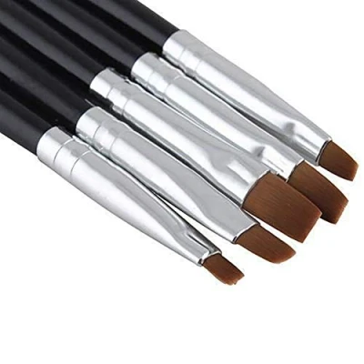 Afbeelding van ZHOUBA 5 Stks/set Nail Art Acryl UV Gel Salon Pen Platte Borstel Kit Dotting Schilderen Tool