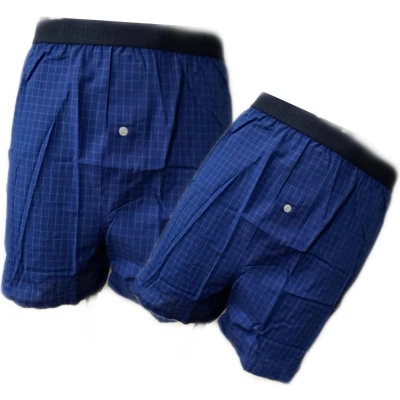 Afbeelding van Embrator 2 stuks mannen Boxershorts geweven katoen blauw maat 3XL