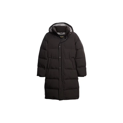 Afbeelding van Superdry Longline Hooded Puffer Winterjas, Heren, Maat: Small, Black