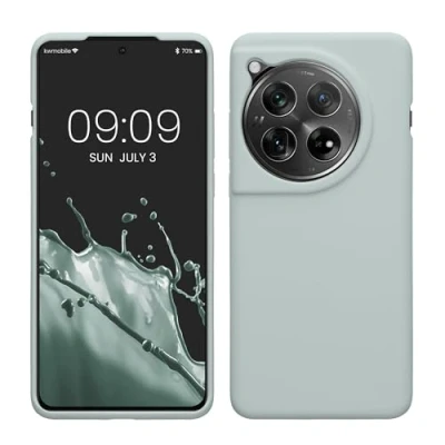 Afbeelding van kwmobile telefoonhoesje geschikt voor OnePlus 12 Hoesje met siliconen coating Smartphone case in cool mint