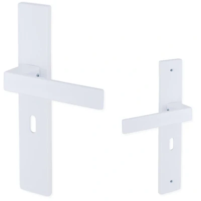 Afbeelding van Deurklink ELIOT op schild baardsleutel mat wit