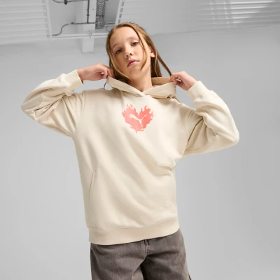 Afbeelding van Puma Flaming LOVE Hoodie voor kinderen, Maat: 152, Alpine snow