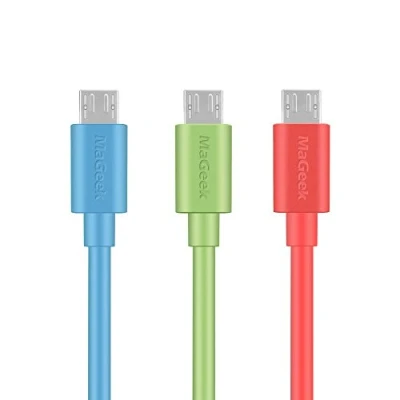 Afbeelding van MaGeek [3 Stuks] Premium 1,0m Micro USB Kabels Snelle 2.0 synchronisatie en Oplaadkabels Voor Samsung, Sony, Motorola, LG, Google, Nokia meer (Groen,Blauw, Roze)