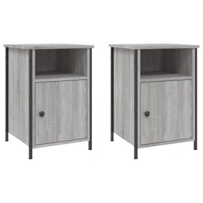 Afbeelding van vidaXL Nachtkastjes 2 st 40x42x60 cm bewerkt hout grijs sonoma eiken