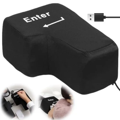 Afbeelding van Enter Key Knop kussen, anti stress kussen met USB kabel, multifunctioneel toetsenbord, verminderend gereedschap voor kantoor, thuis en zakenreis