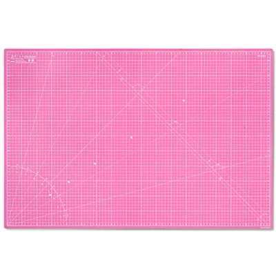 Afbeelding van Elan 5 laagse Snijmat Roze en Lila A1, Zelfhelende 3 mm Snijmat, Knutselmat met Dubbelzijdig Raster, Metrische Snijonderlegger voor Quilten, Naaien, Patchworken, Scrapbooken, enz. 90 x 60 cm