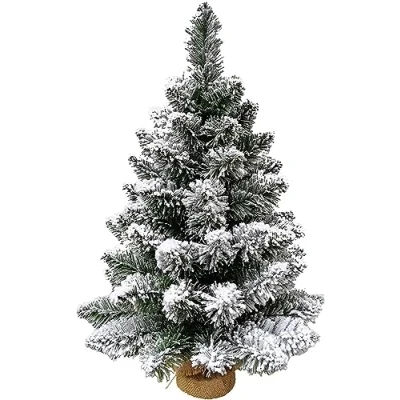 Afbeelding van Sneeuwbedekte kerstboom, zeer realistisch, tafel, 60 cm, ruimtebesparend, grenen