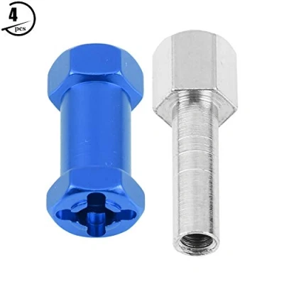 Afbeelding van RC Car Hex Adapter, 4pcs Metal Wheel Hub Adapter for D90 AX10 CC01 SCX10 F350 Remote Control Crawler(25mm Blue)