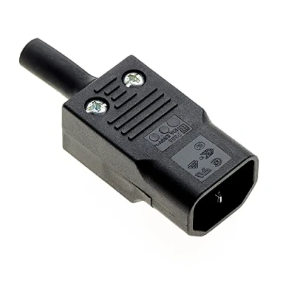Afbeelding van Herbedrade C14 Iec Stekker, Zwart, Recht Voedingsadapter Ac110 250V 10A 3 Pins Terminals Inline Male Panel Mount