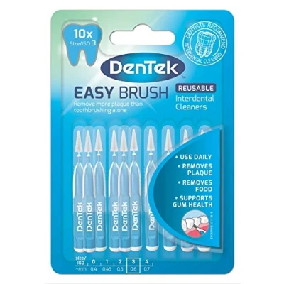 Afbeelding van DenTek Easy Brush Interdentale Borstels, ISO3/0.6mm voor het verwijderen van voedsel en tandplak tussen tanden