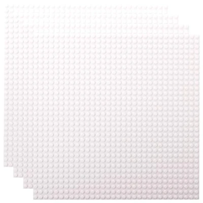 Afbeelding van Strictly Briks Klassieke stapelbare bouwplaten 100% compatibel met alle grote merken om torens, tafels en meer mee te bouwen! 4 stuks basiskleuren 25,5 x cm