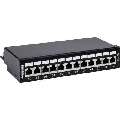 Afbeelding van Intellinet 720915 12 poorten Patchpaneel 483 mm (19) CAT 6A Zwart