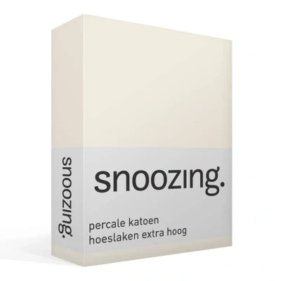 Afbeelding van Snoozing Hoeslaken Extra hoog Tweepersoons 120x200 cm Percale katoen Ivoor