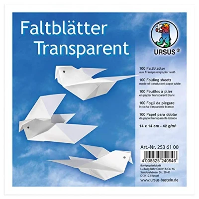 Afbeelding van Ursus 2536100 vouwbladen transparant papier, wit, 42 g, ca. 14 x cm, 100 vellen
