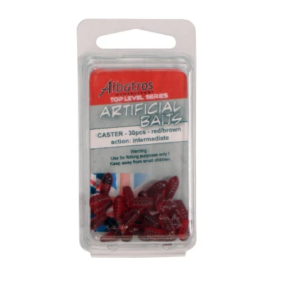 Afbeelding van Albatros Artificial Baits Soft Casters Red/Brown (30 pcs)