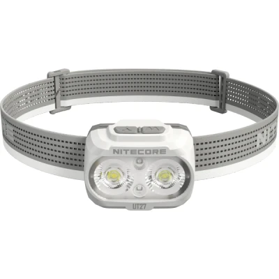 Afbeelding van Nitecore UT27 2024 Titan White LED Stirnlampe, Dual Power, max. 800 Lumen, ultraleicht, weißes Gehäuse und Stirnband