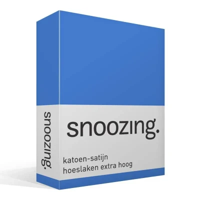 Afbeelding van Snoozing Katoen satijn Hoeslaken Extra Hoog Eenpersoons 70x200 cm Meermin