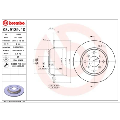 Afbeelding van Brembo Remschijf 08.9139.10